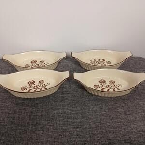 Vintage Acadia Au Gratin Dishes Set 4 Japan Oven Safe w/ Box 9x4 Retro
